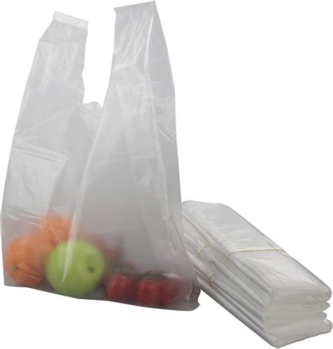 Ggbin Clear Plastic T-Shirt Bags, Handled Grocery Shopping Bag, 18.9"x11.8", 1000 Counts ...