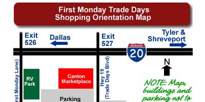 Canton Texas Area Maps, First Monday Trade Days Maps, driving ...