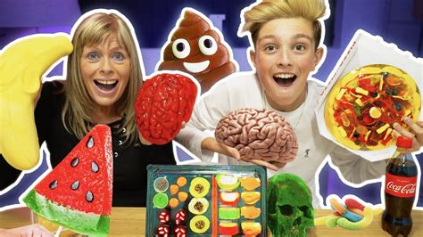 Real Food VS Gummy Food! GROSS Giant Candy Challenge - EXTREME Edition Gone Wrong!! - YouTube