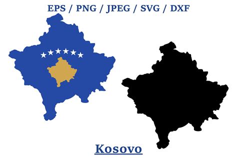 Kosovo National Flag Map Design Graphic by terrabismail · Creative Fabrica