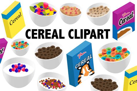 Cereal Clipart (240360) | Illustrations | Design Bundles