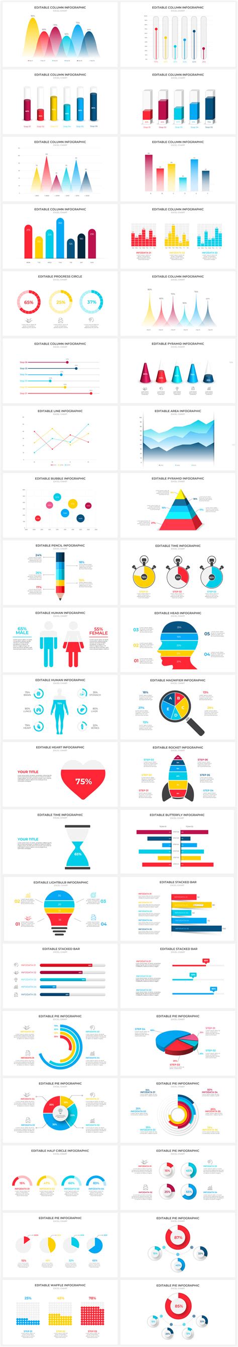 Excel Charts Animated Infographic PowerPoint