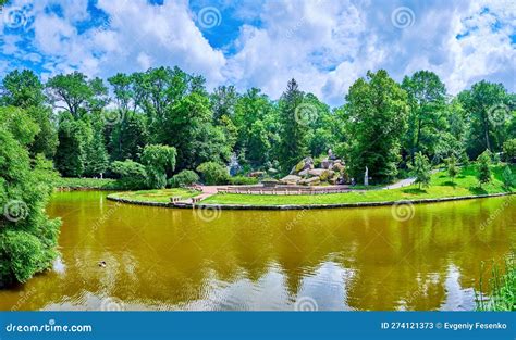 Ionian Sea Lake and Greenery of Arboretum Sofiyivka Park, Uman, Ukraine ...