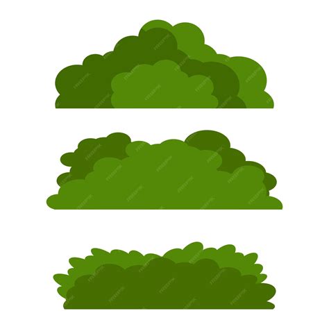 Premium Vector | Green bush set icon. flat design. vector illustration of bushes. nature ...