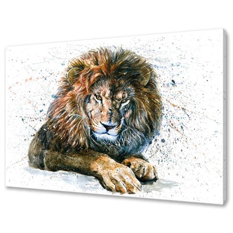 Lion Wall Art Lion Canvas Print Lion Custom Art Wall Hanging Handmade ...