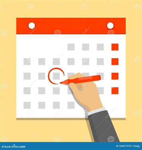 Calendar on the Wall and Hand Marking One Day on it Stock Vector ...