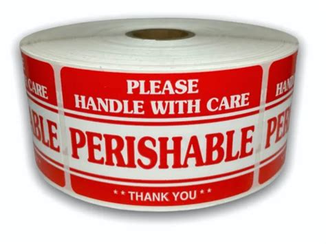 PERISHABLE HANDLE WITH Care Shipping Fragile Stickers ( 3"x5" / 250 Labels ) $10.95 - PicClick