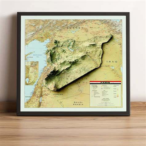 Syria Map Relief Map of Syria Syria Old Map Vintage Map of Syria Syria ...