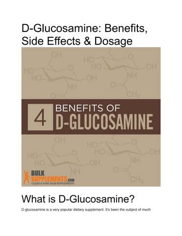 D-Glucosamine: Benefits, Side Effects & Dosage by bulksupplements1 - Issuu