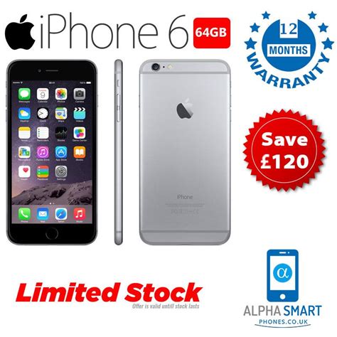 Apple iPhone 6 64GB Unlocked Smartphone Best Refurbished Almost Like New Space Grey. Same Day ...