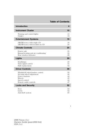 2006 Ford Focus Owner's Manual PDF (224 Pages)