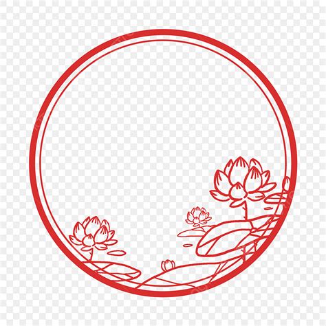 Lotus Border Clipart Transparent PNG Hd, Round Lotus Chinese Border, Traditional, Chinese, Lotus ...