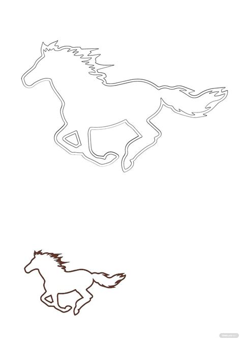 Horse Outline Coloring Page in PDF - Download | Template.net