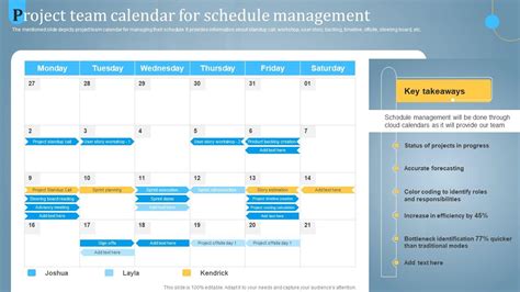 Project Team Calendar For Management Utilizing Cloud For Task And Team ...