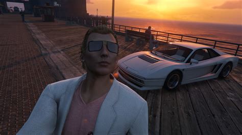 My take on Miami Vice's Sonny Crockett and Ferrari Testarossa : r/gtaonline