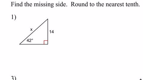 Find The Missing Side Of A Triangle Worksheets