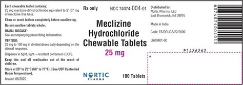 Meclizine - FDA prescribing information, side effects and uses