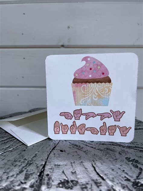 Sign Language Birthday Card / ASL Happy Birthday Card / Sign - Etsy