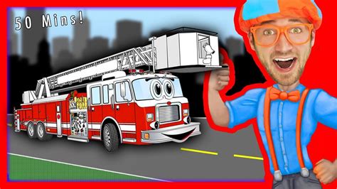 Blippi Fire Truck Coloring Pages - These pictures are easy to draw and coloring for toddlers ...