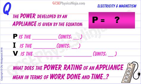 65. Electrical power equation - GCSEPhysicsNinja.com