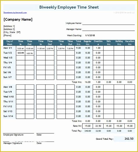 Free Timesheet Template Excel Of Time Sheet Template for Excel Timesheet Calculator ...