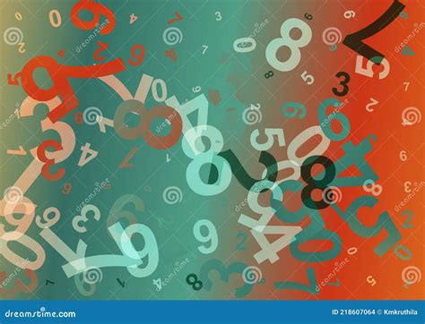 Red Orange and Blue Abstract Random Numbers Background Stock Vector - Illustration of ninth ...