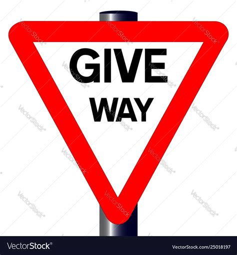 Give way traffic sign Royalty Free Vector Image