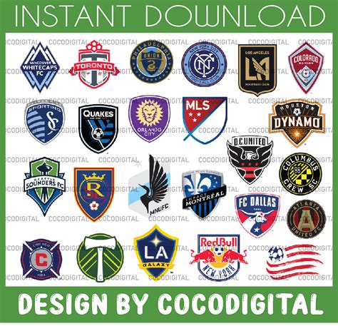 MLS Soccer League Logo SVG Bundle Vector Printable Logo Cut - Inspire ...