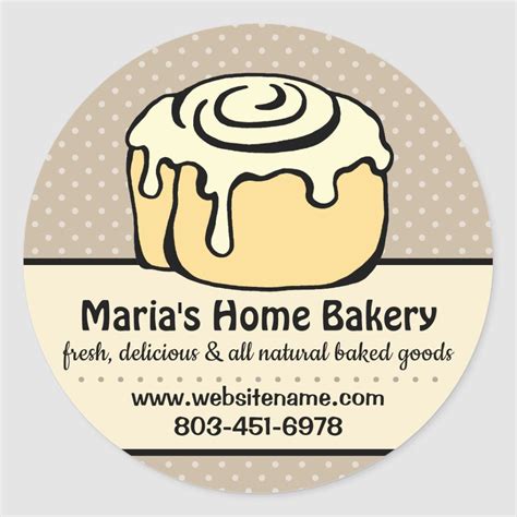 Modern Bakery Labels Template Vintage Polka Dots | Zazzle.com | Modern ...