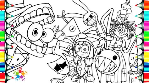 The Amazing Digital Circus NEW Coloring Pages / Coloring ALL Characters from Digital Circus ...