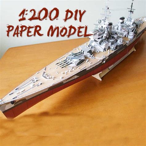 1:200 Battleship DIY Large 3D Paper Model British Battleships of Wales ...