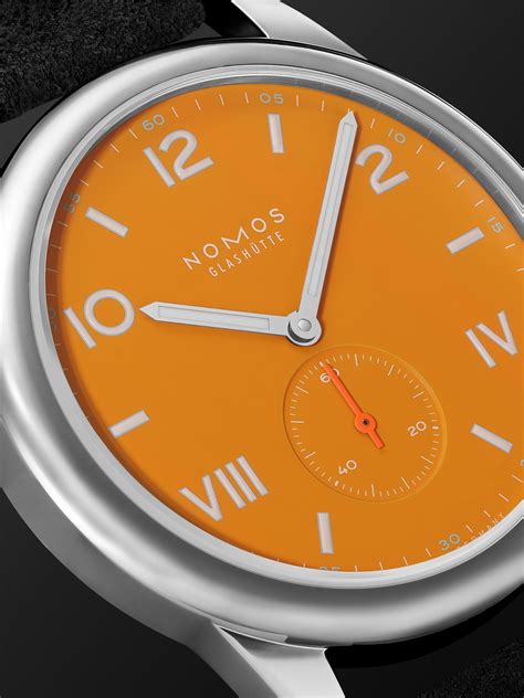 Orange Club Campus Hand-Wound 38mm Stainless Steel and Leather Watch ...