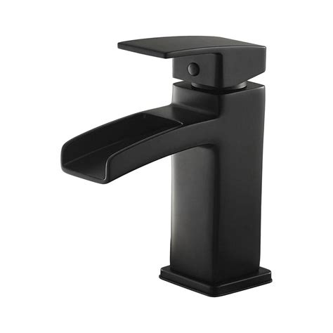 Pfister Kenzo Single Hole Single-Handle Bathroom Faucet in Matte Black-LG42-DF0B - The Home Depot