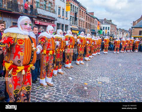 BINCHE , BELGIUM - FEB 28 : Participants in the Binche Carnival in Stock Photo: 136430741 - Alamy