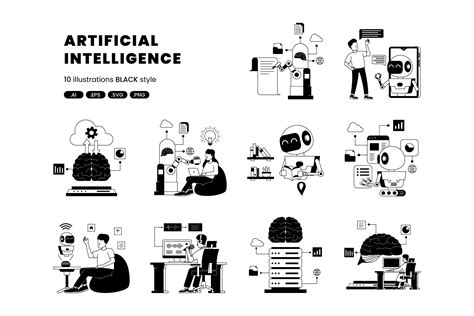 Artificial Intelligence Illustration Pack - 10 Free Download Science ...