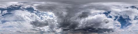 Blue Sky with Beautiful Dark Clouds before Storm. Seamless Hdri ...