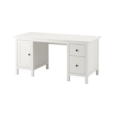 HEMNES Desk, white stain, 61x255/8" - IKEA | White desks, Hemnes, White stain