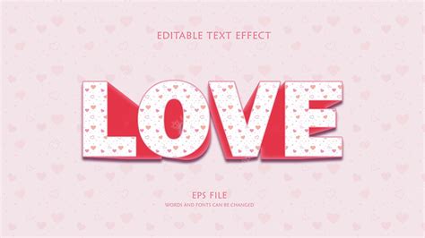 Premium Vector | A pink and white love text effect with a pink background