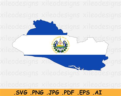 El Salvador Flag Map SVG Salvadorian Country Nation Map Flag - Etsy Singapore