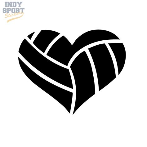 Heart Shaped Volleyball - Car Stickers and Decals