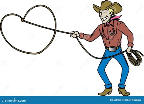 Cowboy With Lasso Royalty Free Stock Image - Image: 5560386