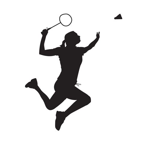 female jump smash. badminton player vector silhouette 13317823 Vector Art at Vecteezy