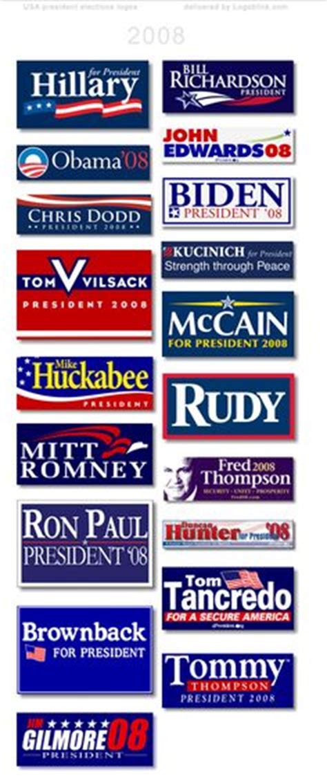 08 politics logos Campaign Posters, Hillary For President, President ...