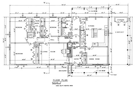 Free 3 Bedroom Ranch House Plans with Carport