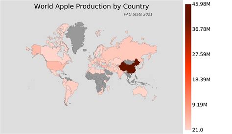 World Apple Production by Country - AtlasBig.com