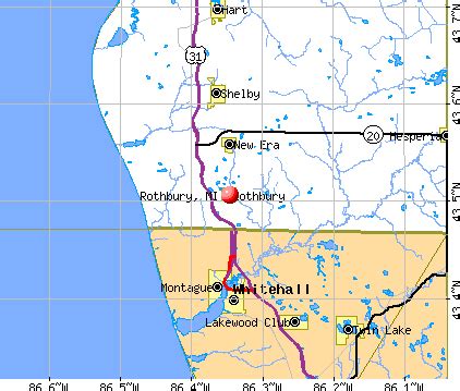 Rothbury, Michigan (MI 49452) profile: population, maps, real estate, averages, homes ...