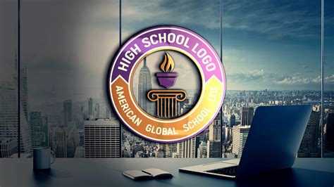 Modern High School Logo Design Free Template – GraphicsFamily