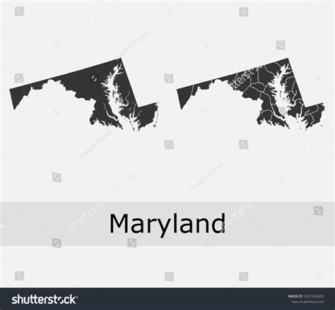 Maryland Vector Maps Counties Townships Regions Stock Vector (Royalty ...