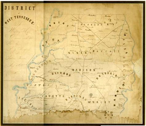 Hand-Drawn Civil War Map of West Tennessee | Civil War - Tennessee Vacation