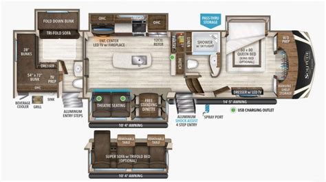 5th Wheel Front Living Room Mid Bunk | www.resnooze.com